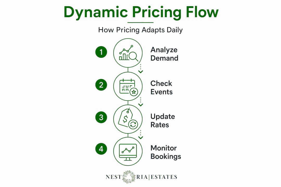 Infographic showing four steps in dynamic pricing process