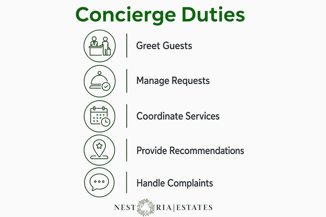 Infographic showing key concierge duties in steps