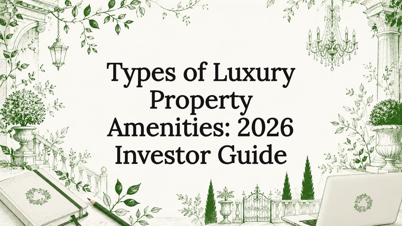 Decorative luxury property title card illustration