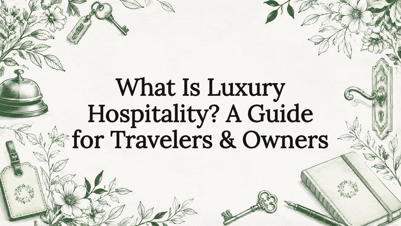 Decorative title card illustration for luxury hospitality