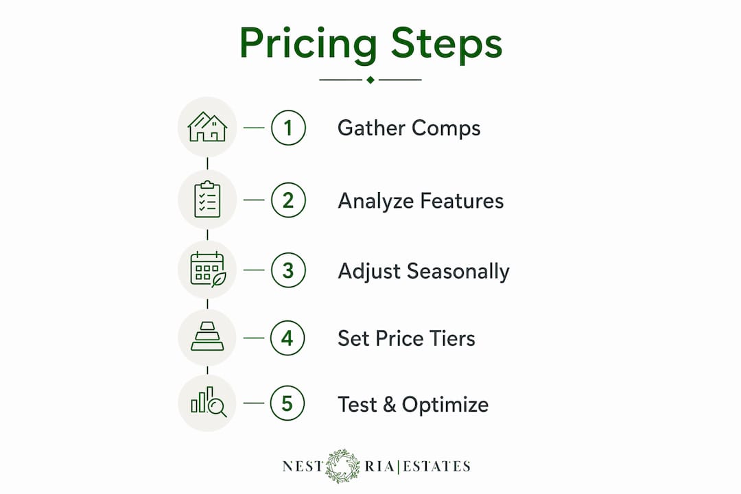 Infographic illustrating rental pricing steps
