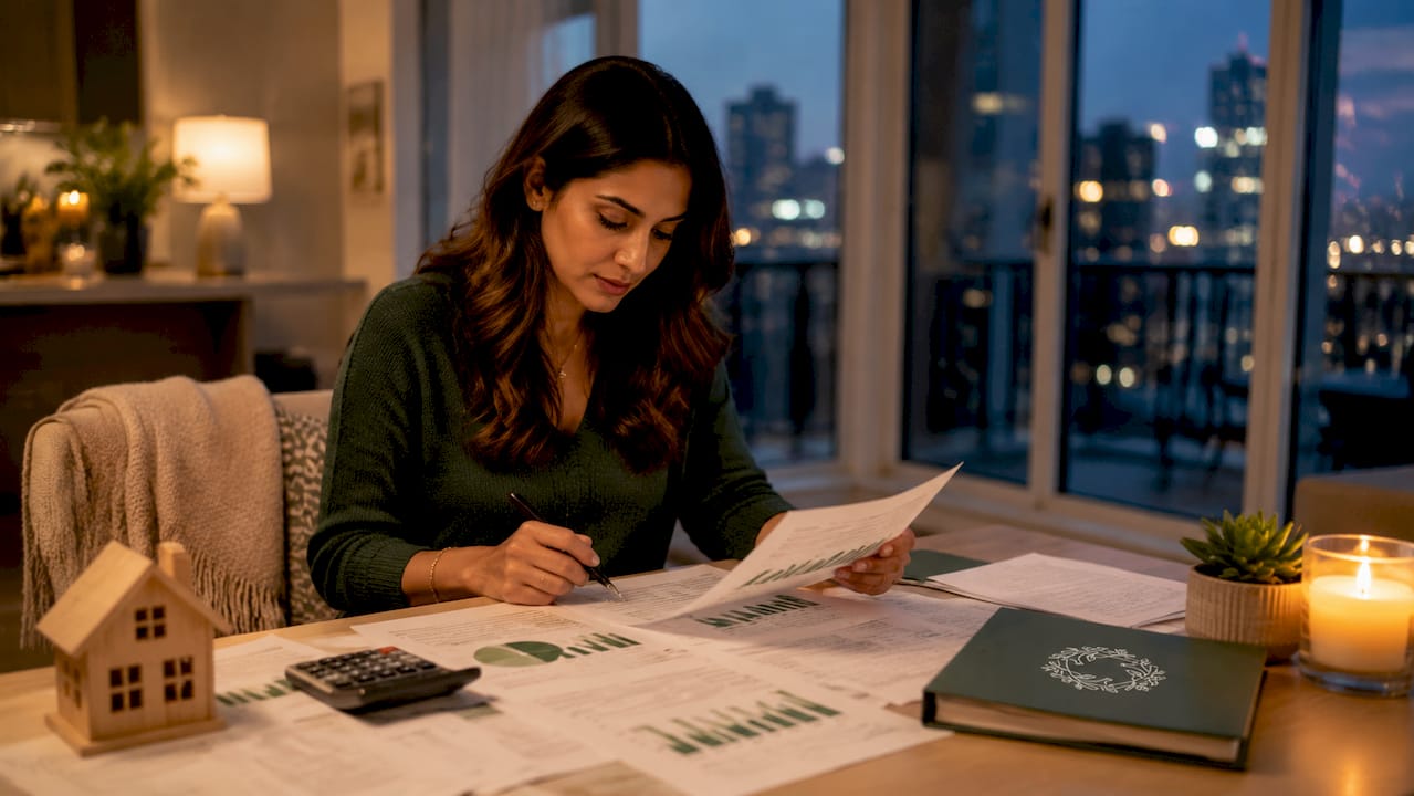 Woman analyzing Vancouver Airbnb rental yield reports