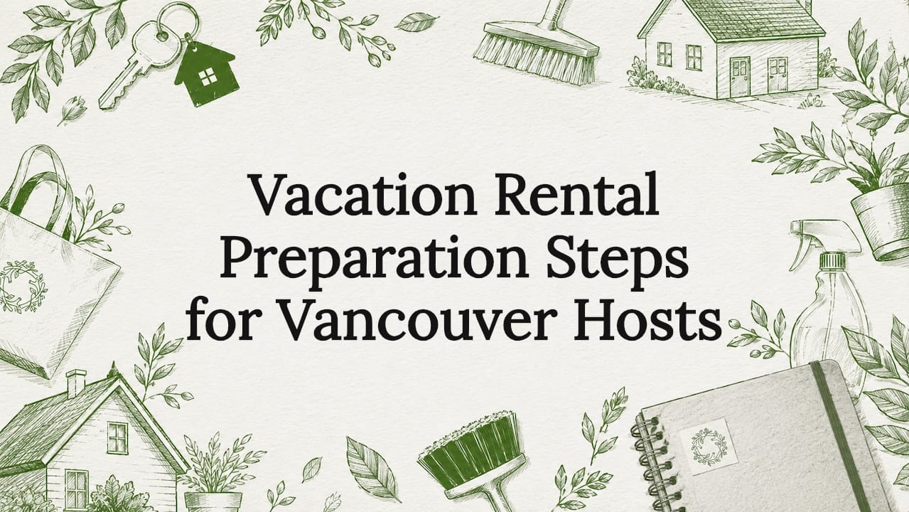 Decorative title card illustration for vacation rental