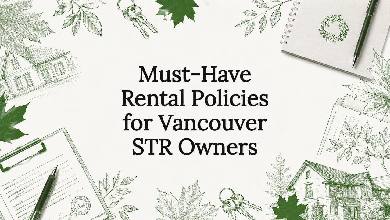 Decorative rental policies title card illustration