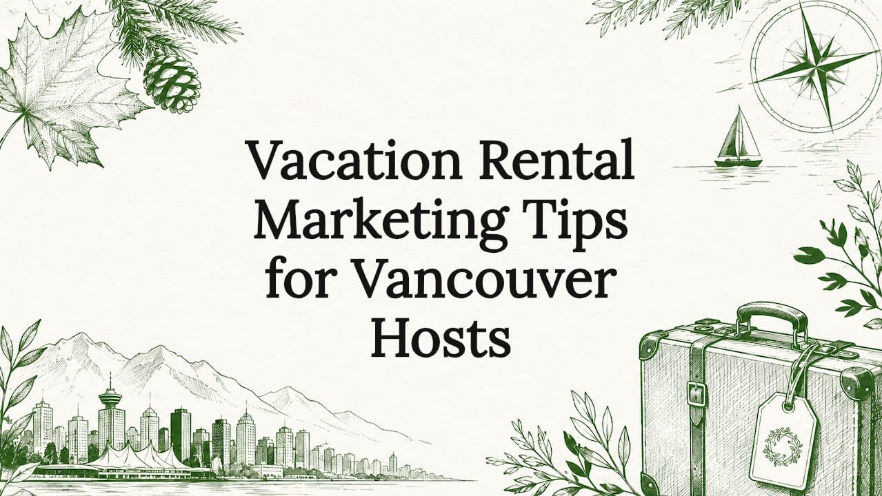 Decorative title card illustration with travel motifs