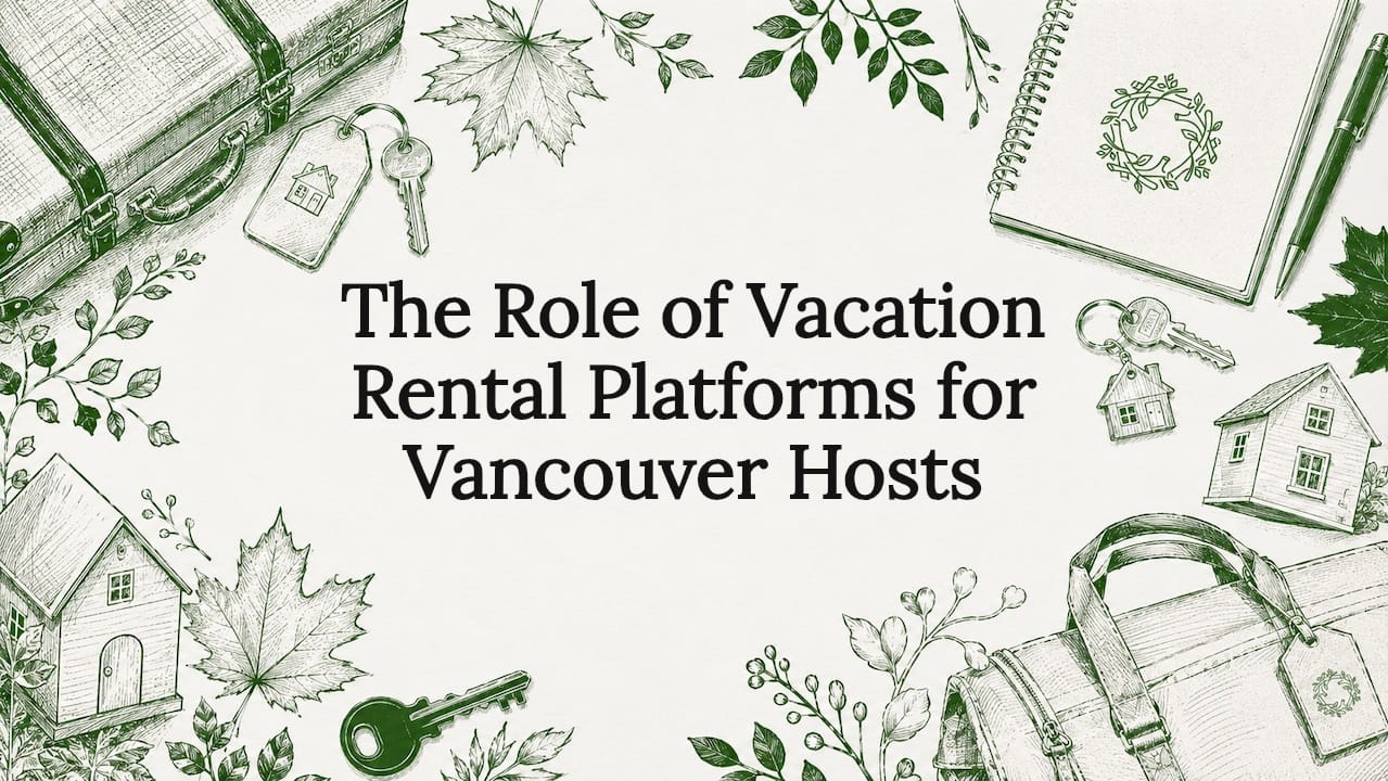 Decorative title card illustration with travel objects