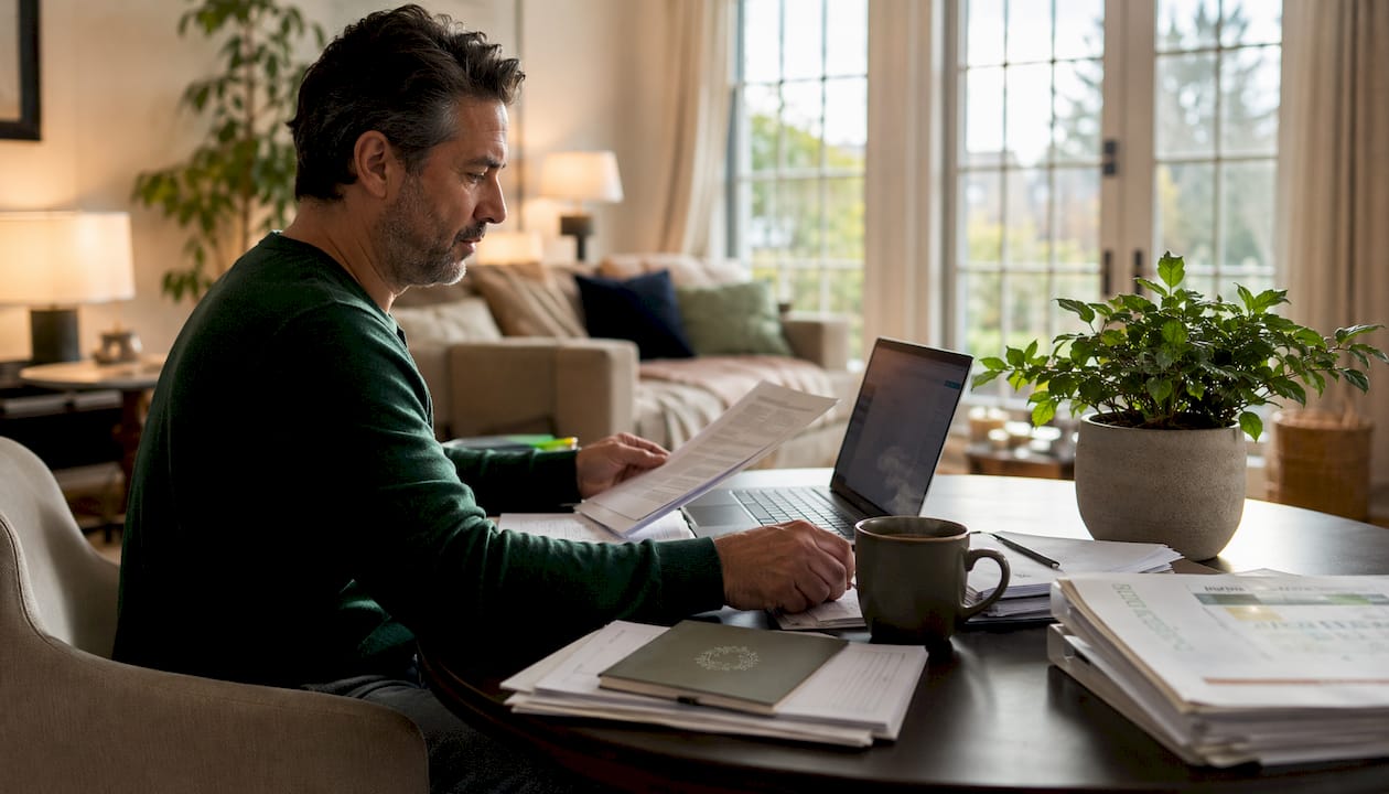 Man working on property management automation at desk