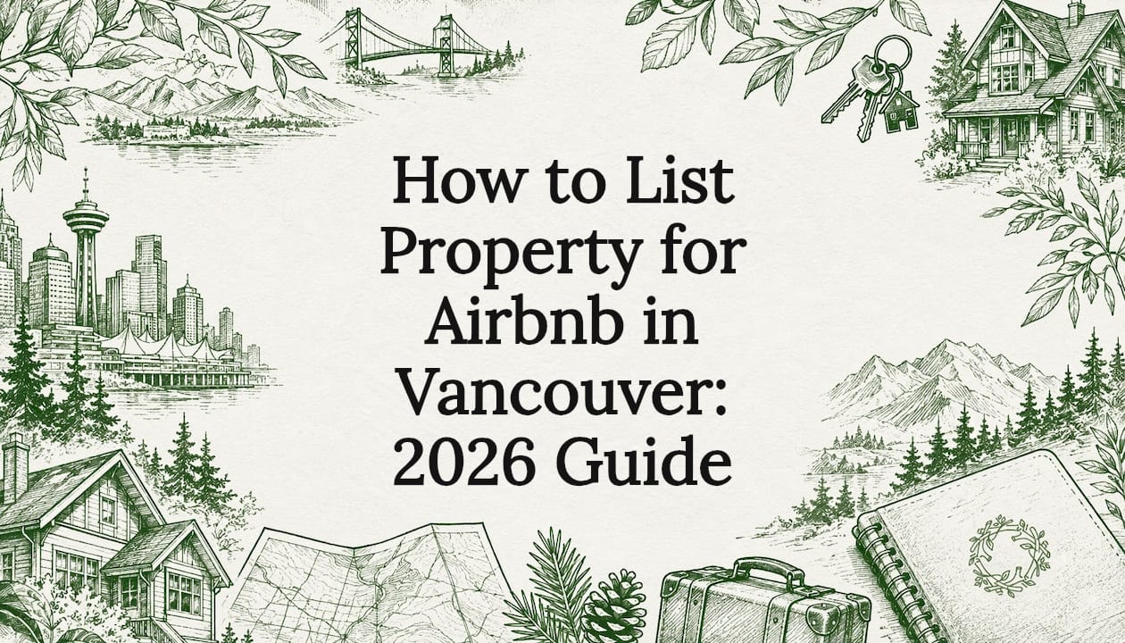 Decorative illustrated title card for Airbnb listing article