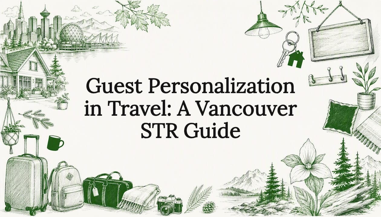 Decorative title card illustration for travel personalization article