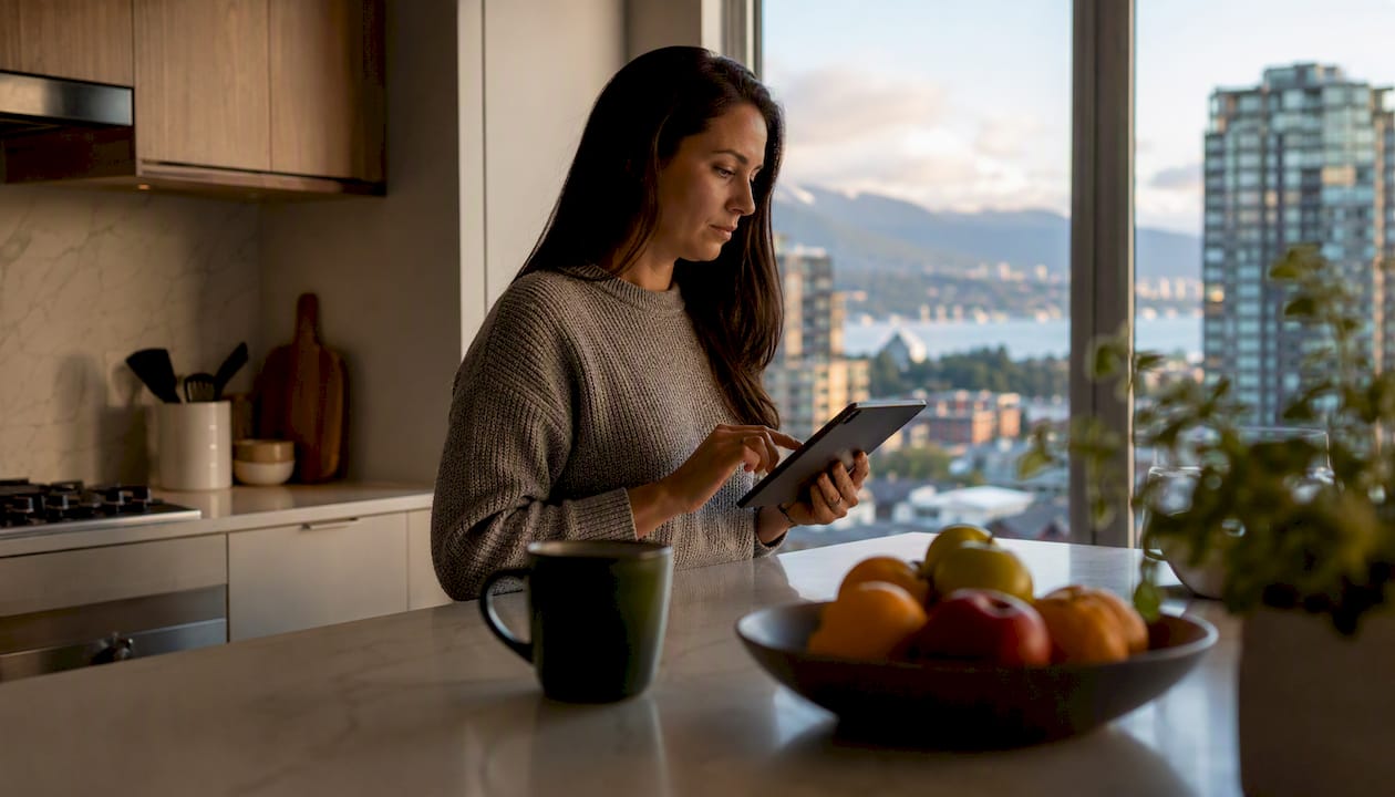 Local manager adjusting rental pricing in apartment