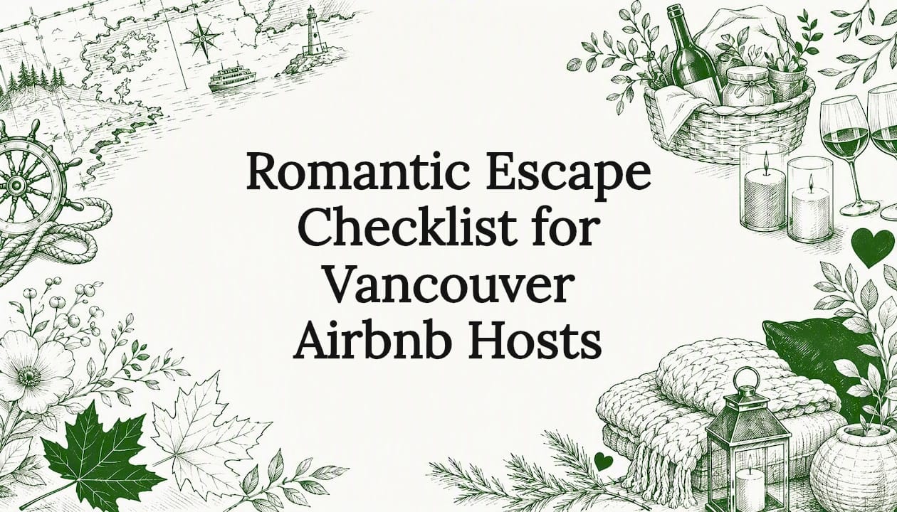 Decorative title card illustration romantic travel theme