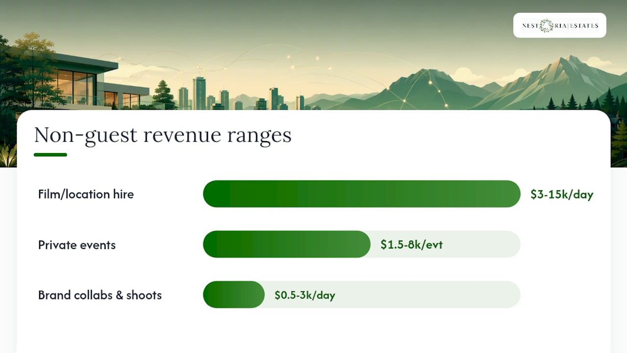 What non-guest revenue streams work for Vancouver luxury homes? — overview diagram