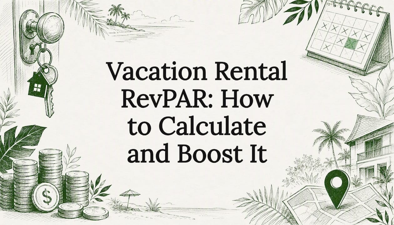 Decorative title card illustration for vacation rental revenue article