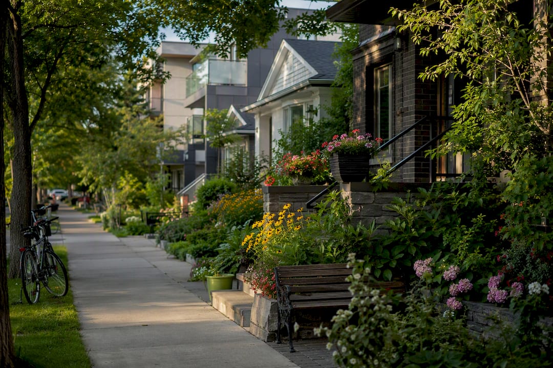 Calgary neighborhood showing residential homes and condos