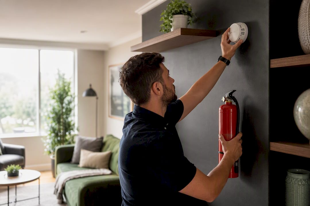 Host installing safety equipment in rental property
