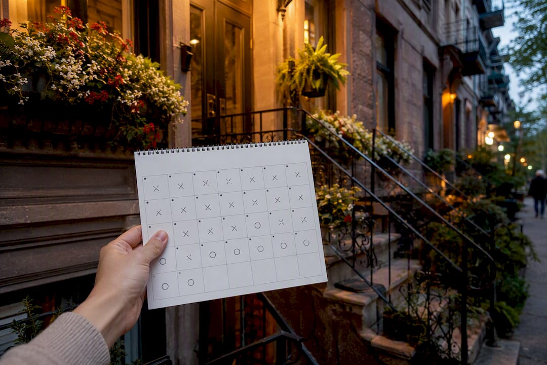 Toronto rental exterior with calendar marking night limits