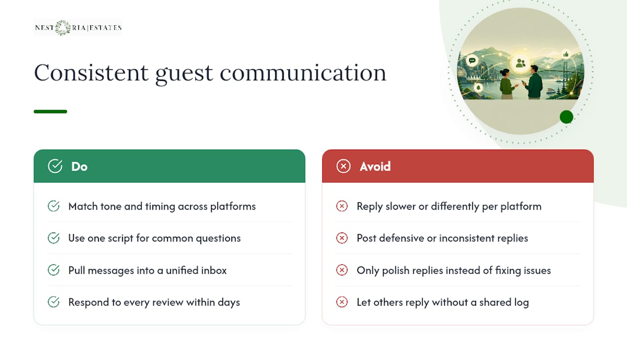 How Do You Manage Guest Communication and Reviews Consistently? — overview diagram
