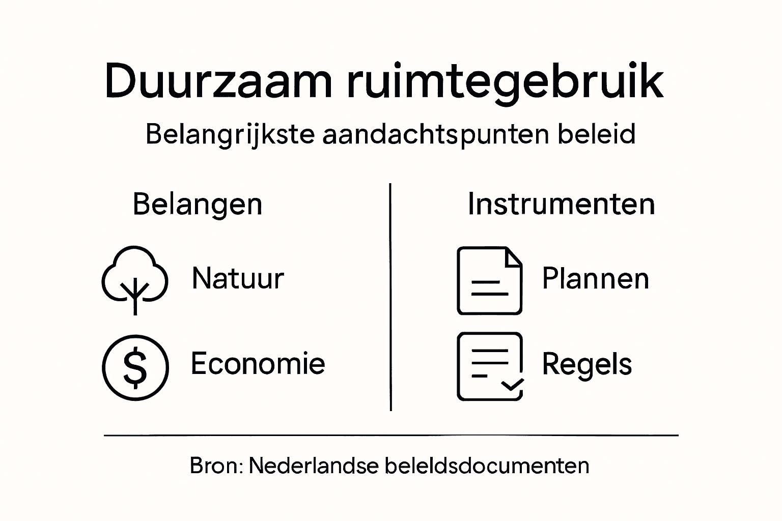 Infographic: overzicht van beleidsbelangen en bijbehorende instrumenten