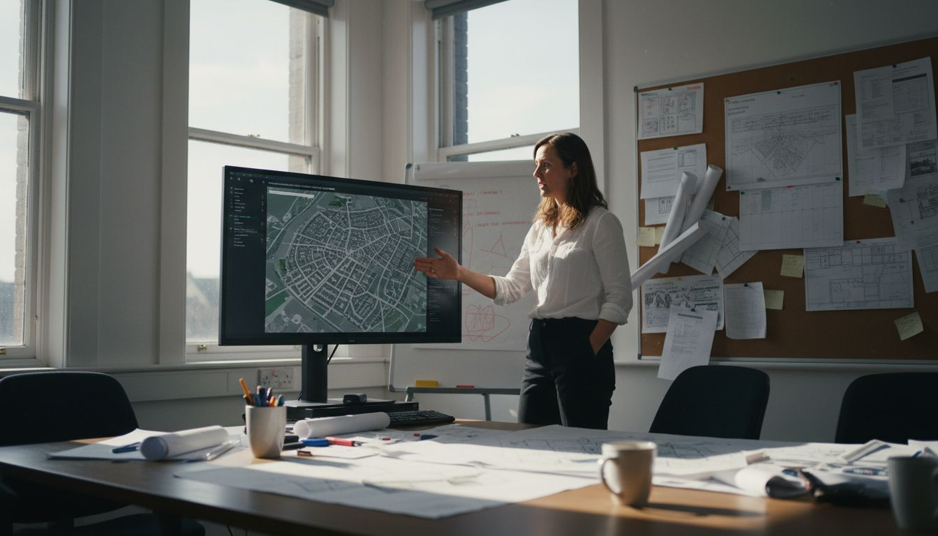 City engineer presenting digital twin model