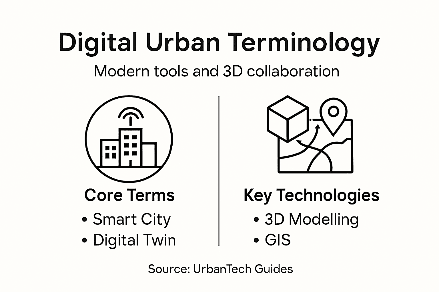 Infographic shows urban terminology and technologies