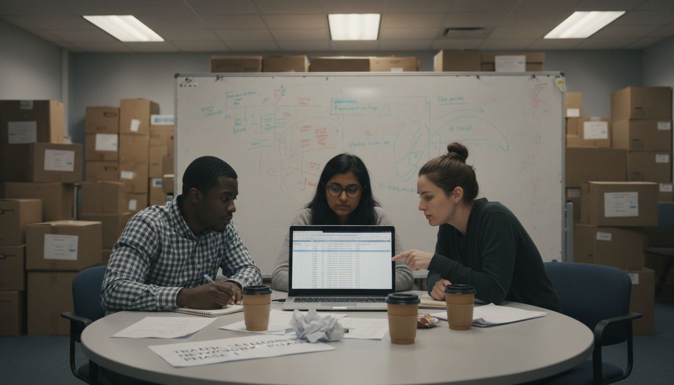 Team evaluating urban data sources together