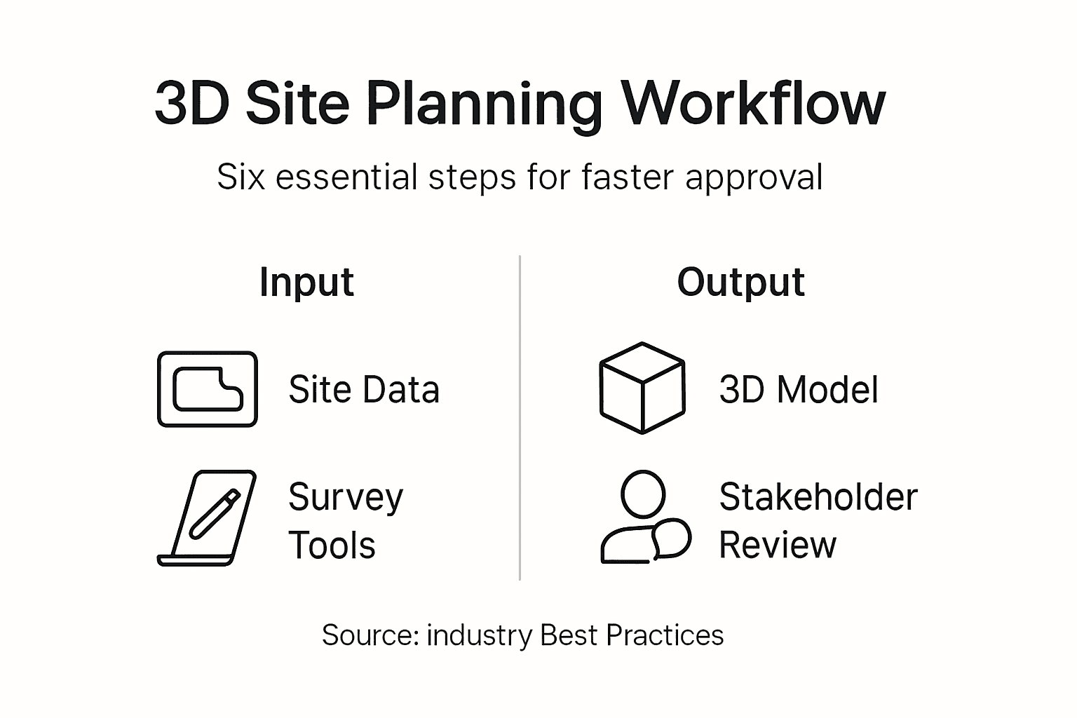 Infographic of 3D site planning steps