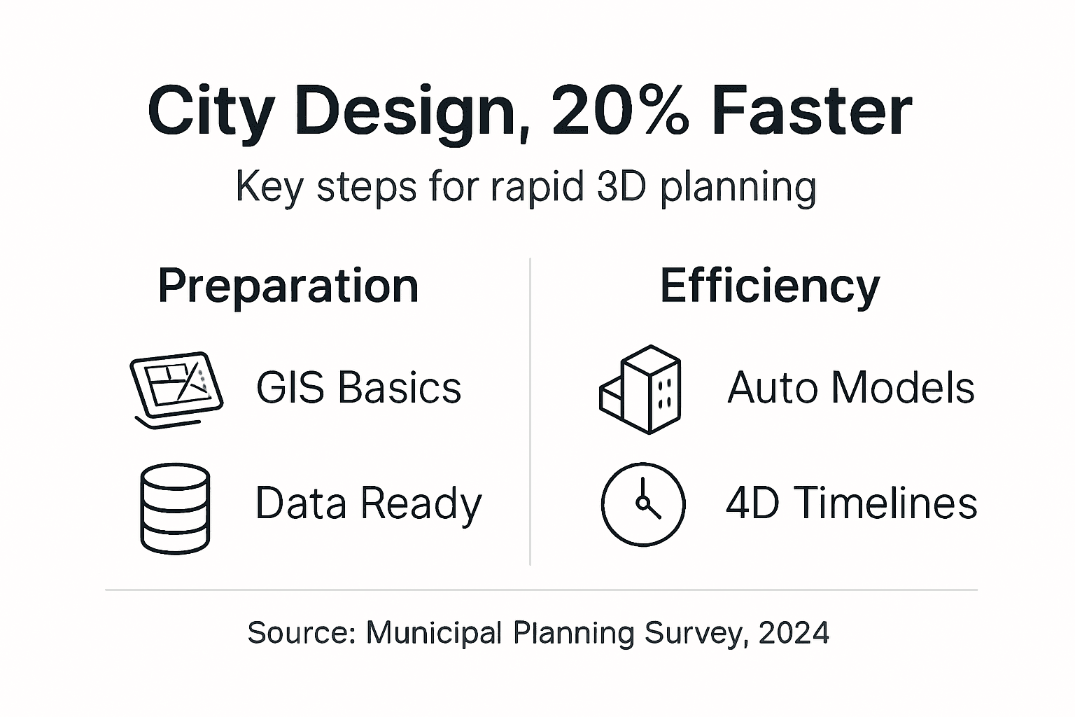 Infographic of faster city layout planning steps