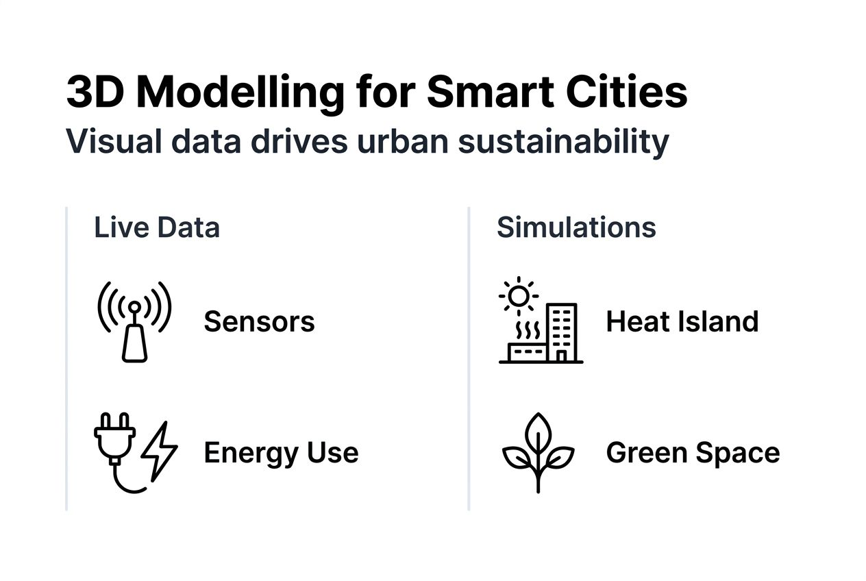 Infographic 3D modelling and sustainable city planning