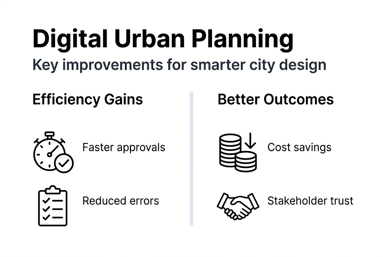 Infographic key benefits digital urban planning