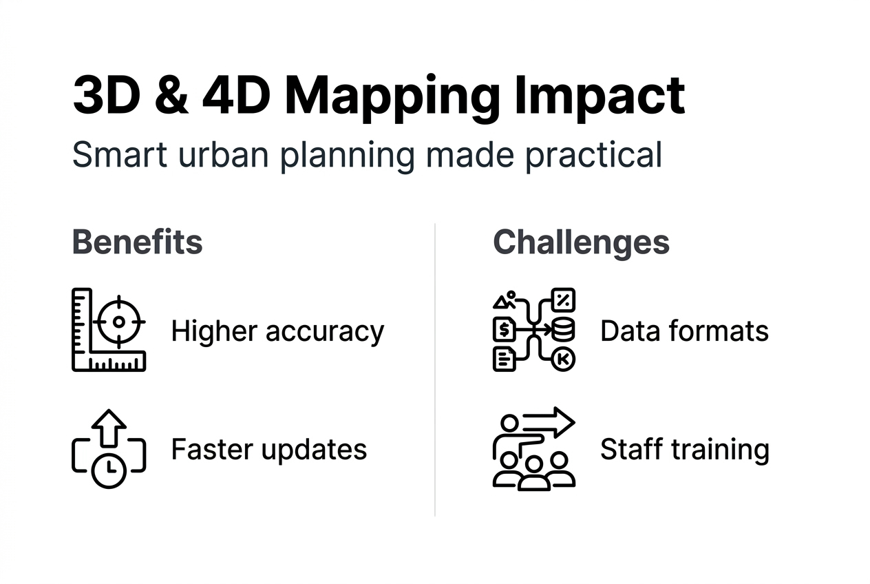 Infographic showing 3D 4D mapping benefits and challenges