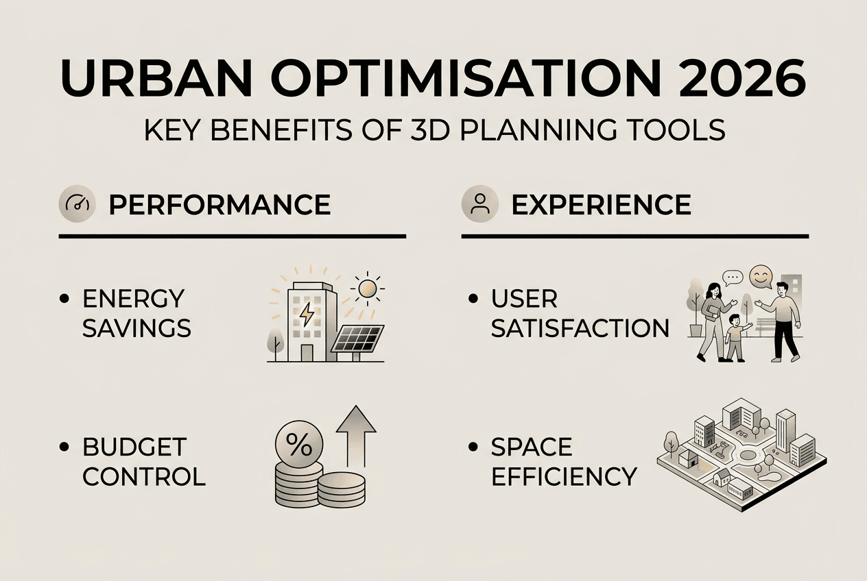 Infographic shows 3D urban optimisation benefits