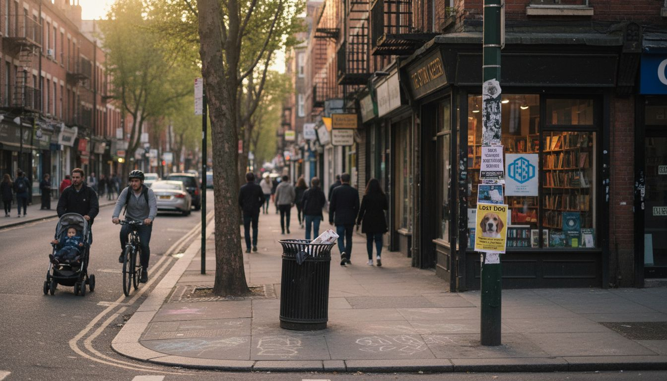 Street view mixed use urban block activity