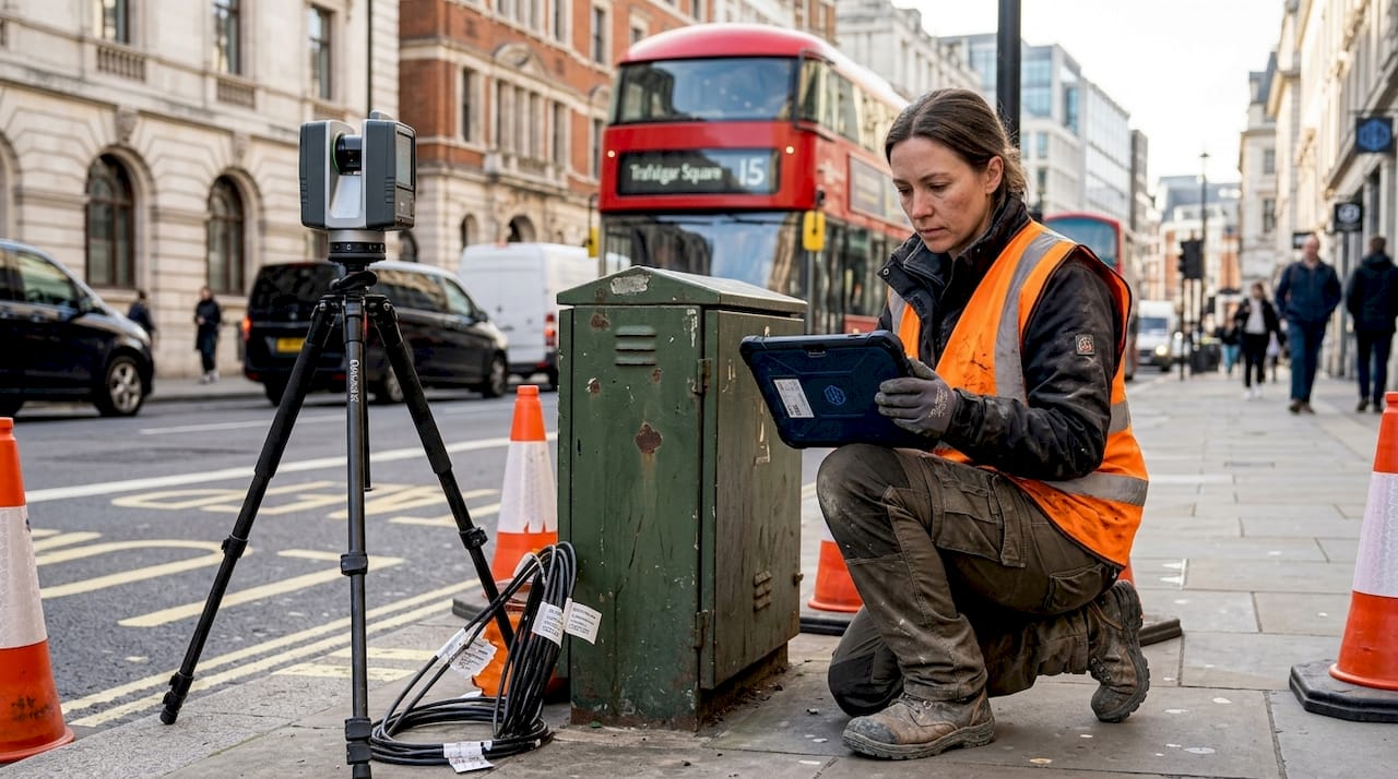 Technician conducts urban LiDAR mapping