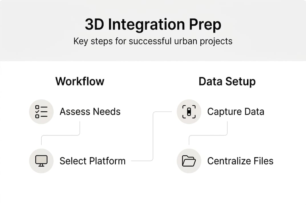 Infographic of 3D urban integration steps