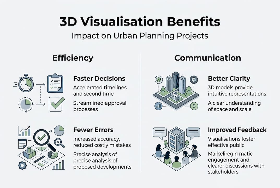 Infographic of 3D visualisation benefits
