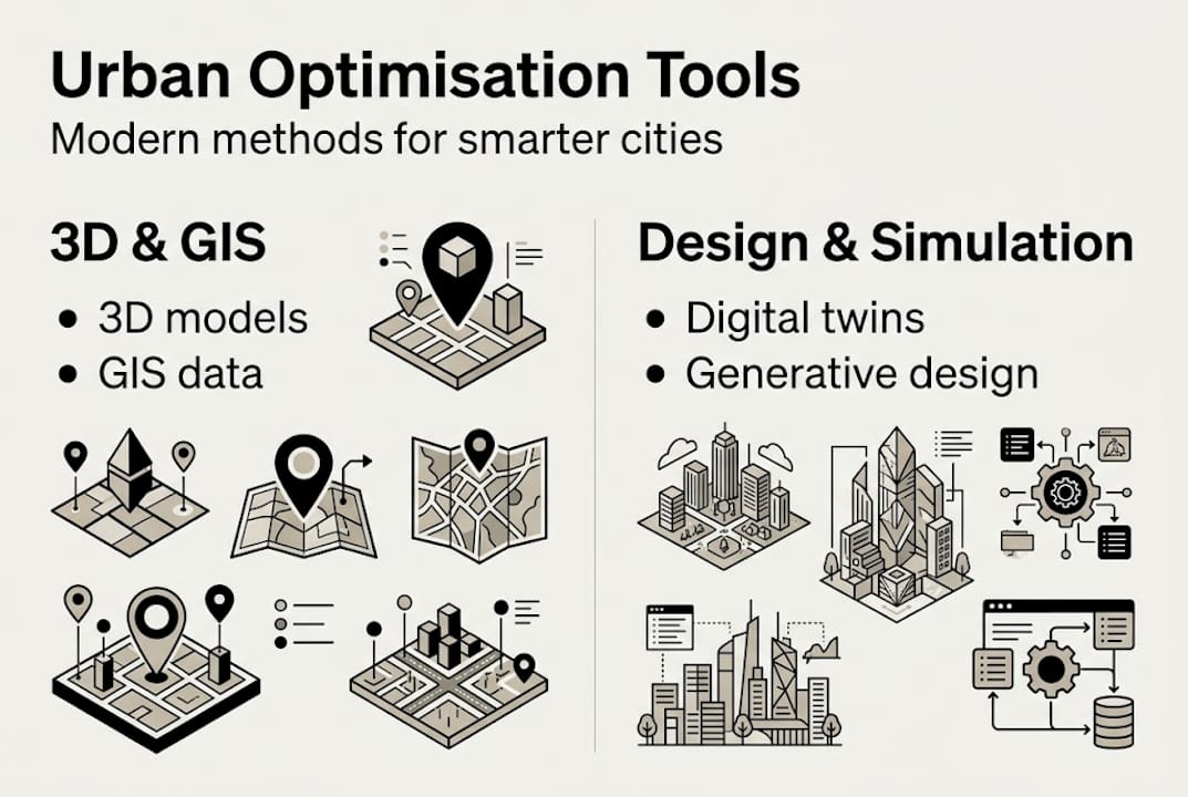 Infographic showing urban optimisation methods