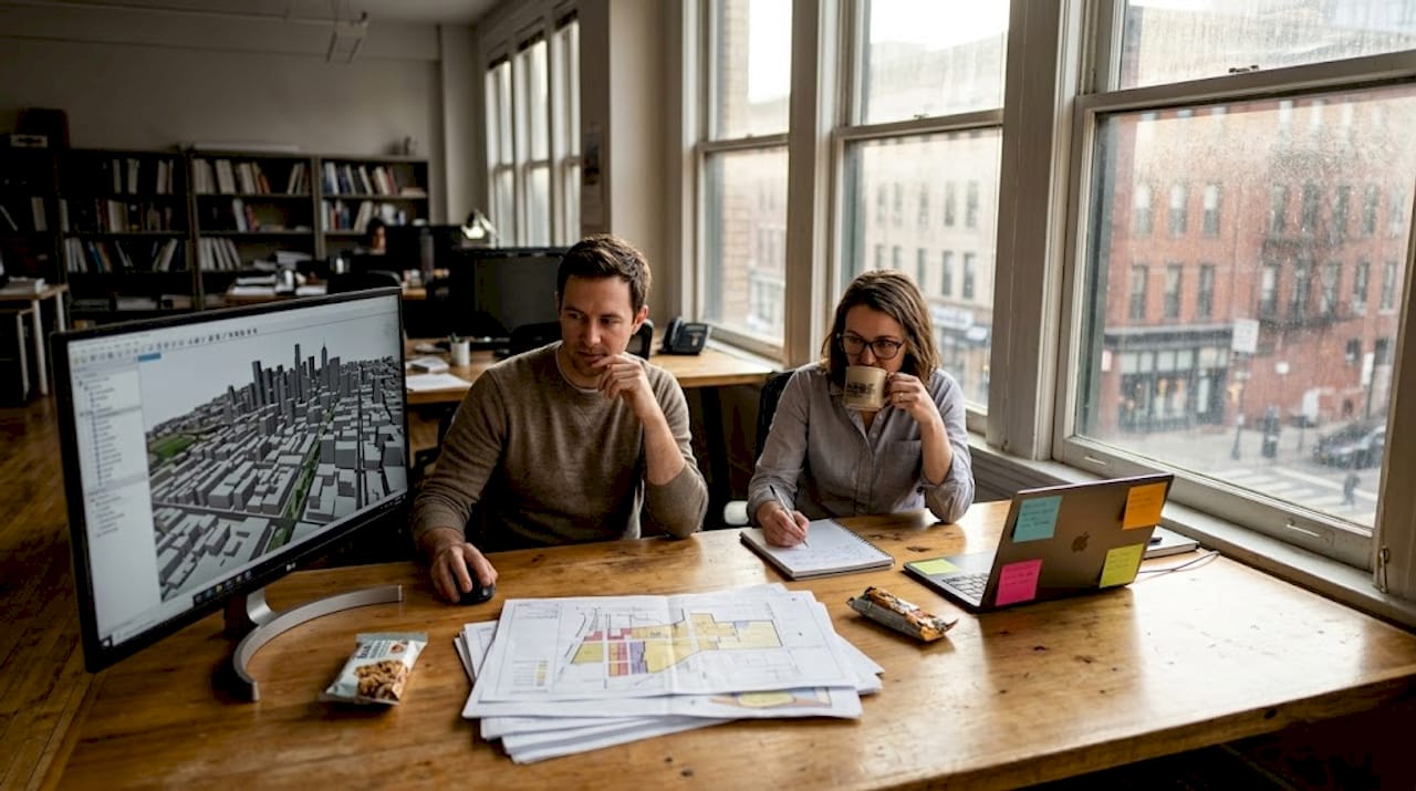 Step-by-step urban masterplanning with 3D tools