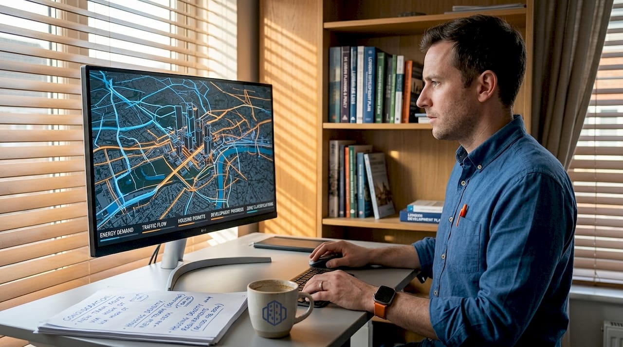 City planner running simulation with live data