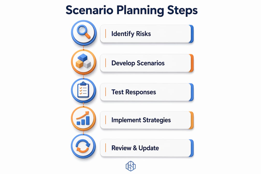 Infographic illustrating scenario planning steps