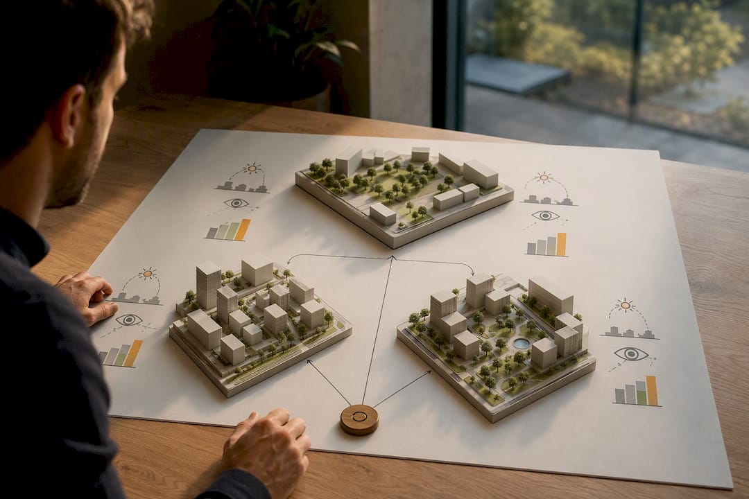 Two masterplan scenarios compared before decision