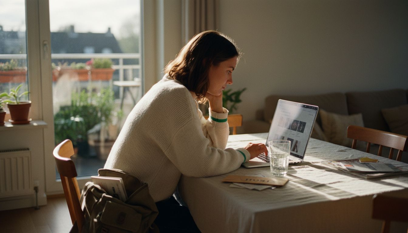 Een klant bekijkt rustig het aanbod in een webshop vanaf zijn laptop thuis.