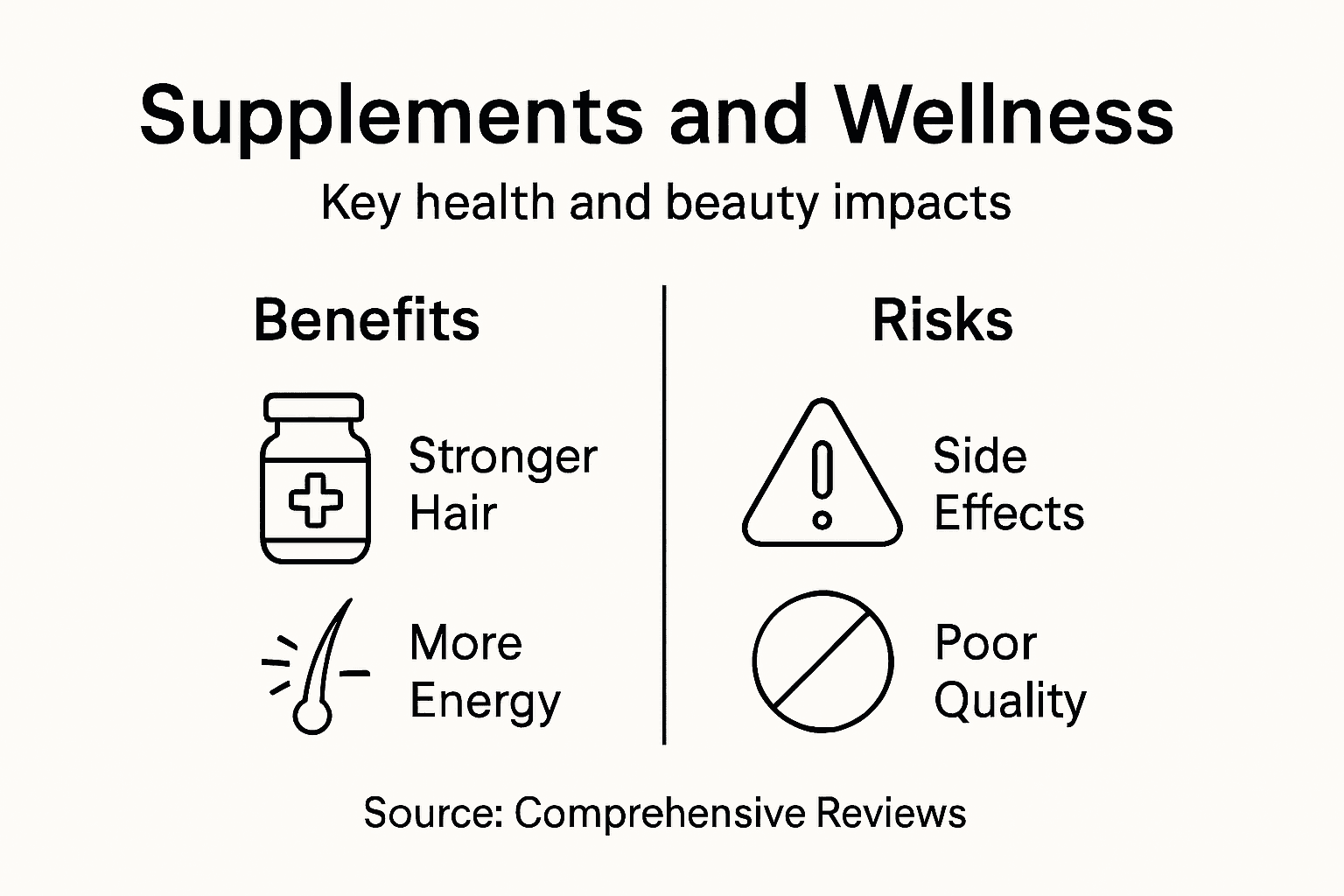 Infographic showing supplement pros and cons