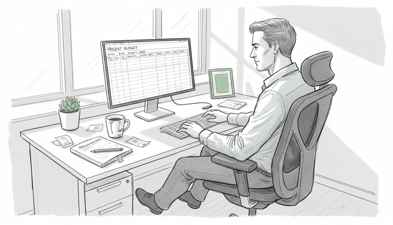 Kvinna ställer in sin kontorsstol för bättre sittkomfort