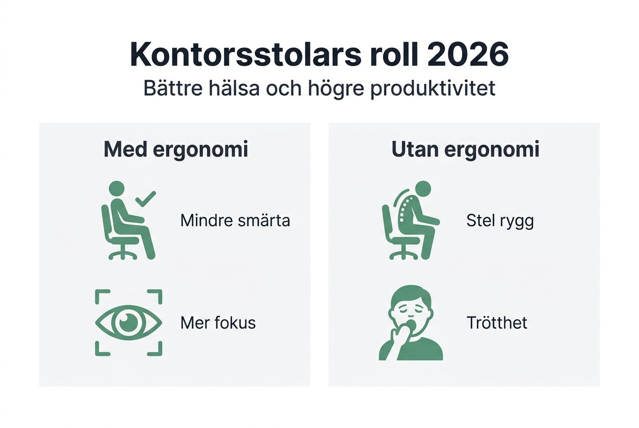 Grafik som visar hur rätt kontorsstol påverkar din ergonomi på jobbet