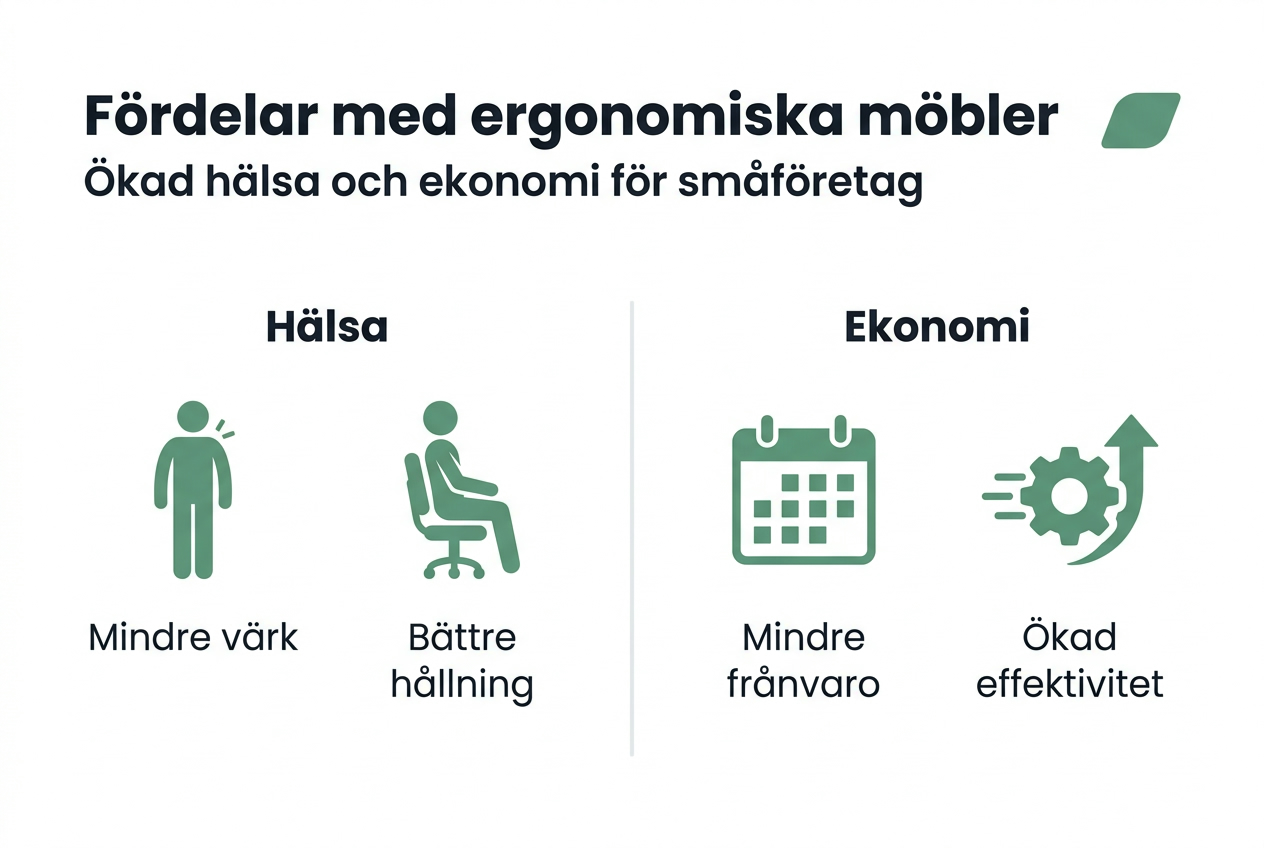 Så bidrar ergonomiska möbler till patchens hälsaheart och ekonomi – en översikt i siffror