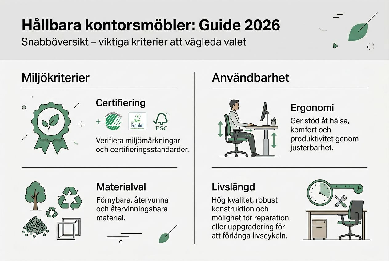 Grafisk översikt: Vad kännetecknar miljövänliga kontorsmöbler?
