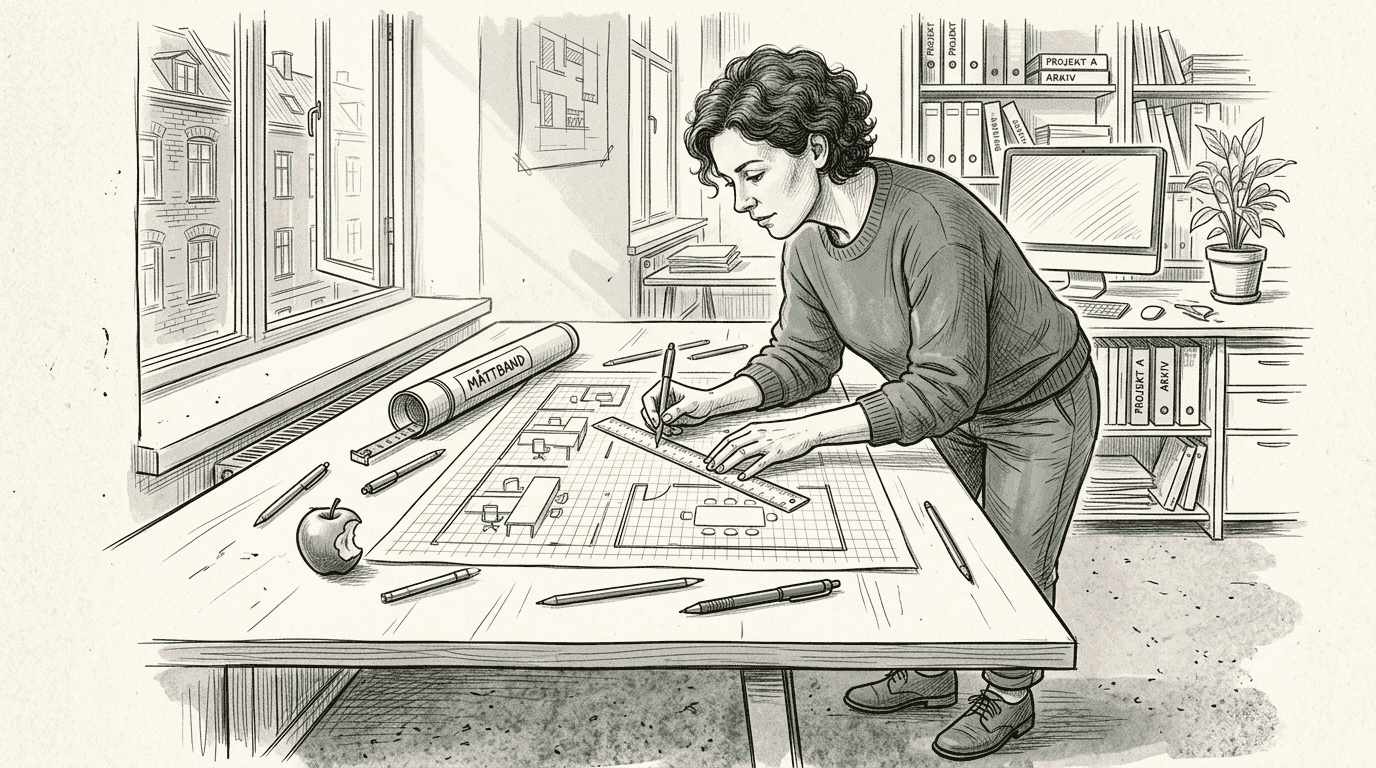 Smart kontorsutformning börjar med noggranna mått och en tydlig ritning