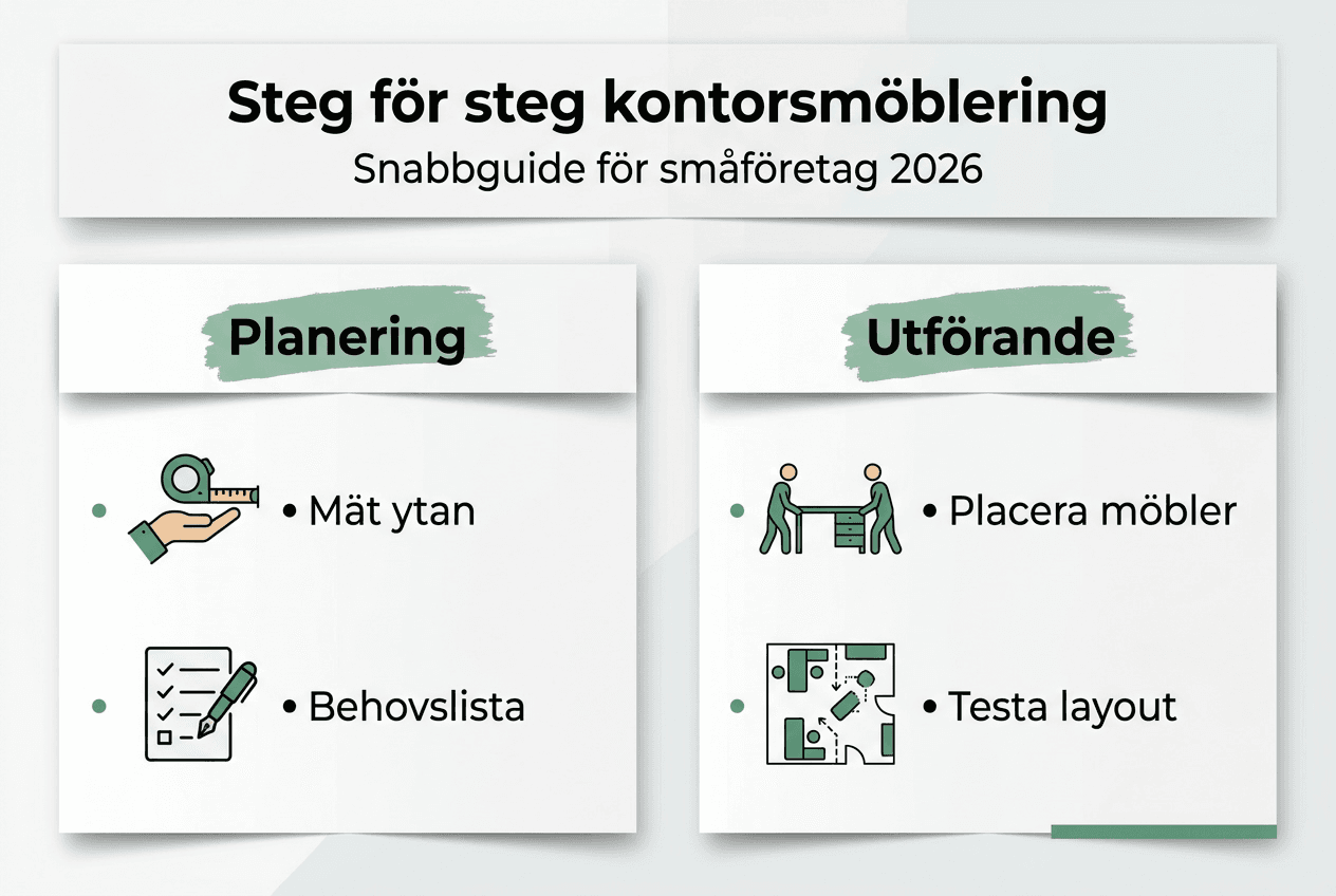 Så inreder du ett litet kontor – steg för steg i en infografik