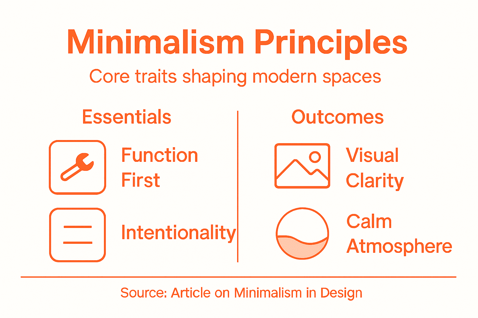 Infographic of minimalist design core principles