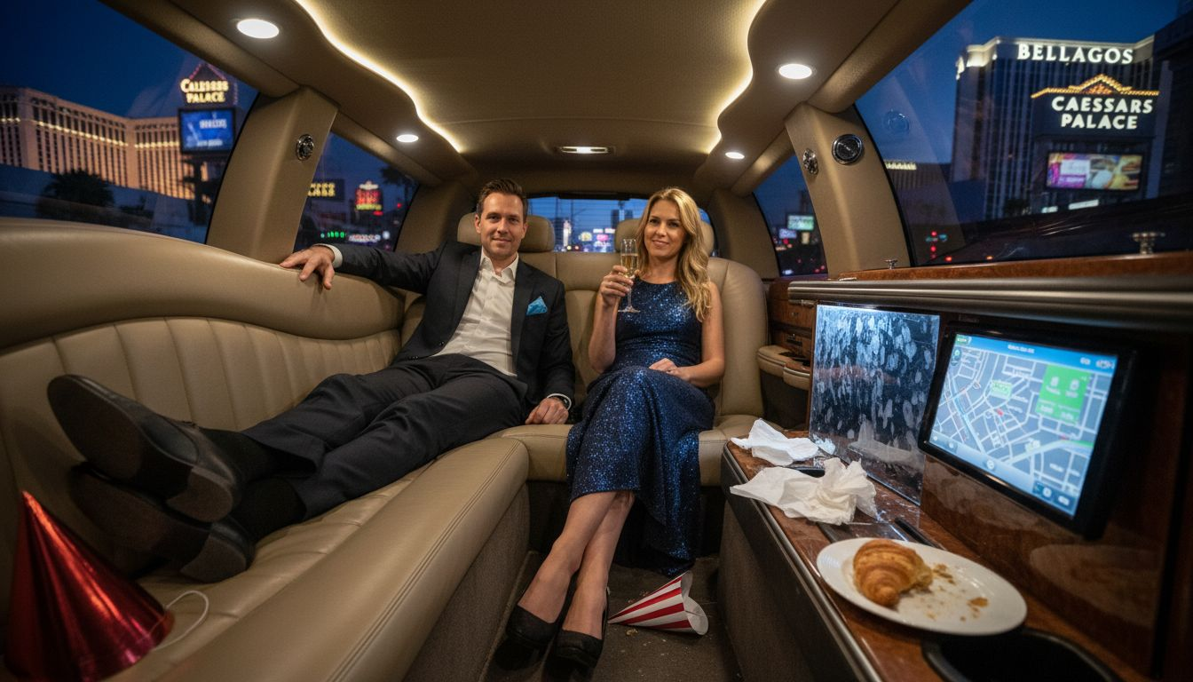 Guests enjoy limo interior features